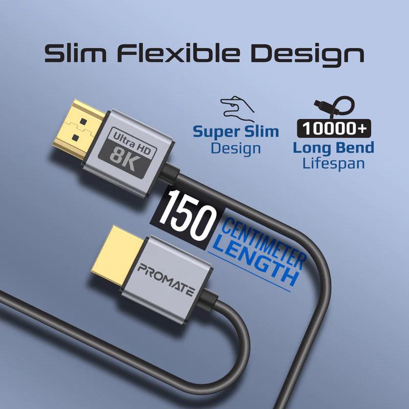 PROMATE Certified Ultra-High-Speed 8K@60Hz HDMI™ 2.1 Slim Flexible Cable