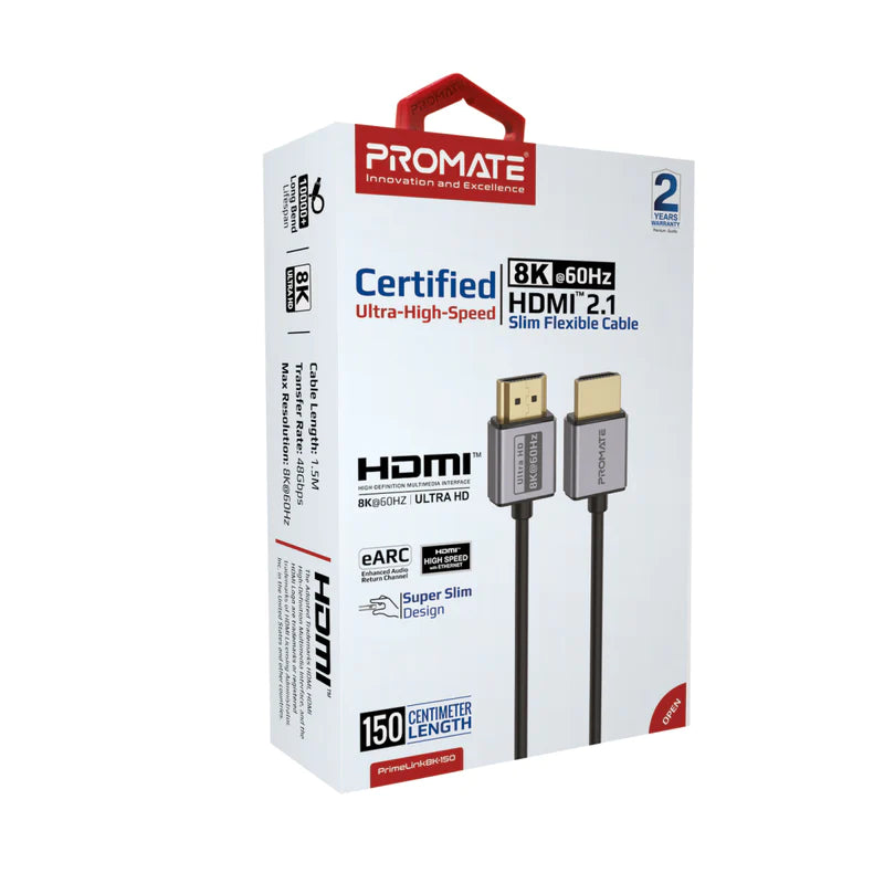 PROMATE Certified Ultra-High-Speed 8K@60Hz HDMI™ 2.1 Slim Flexible Cable