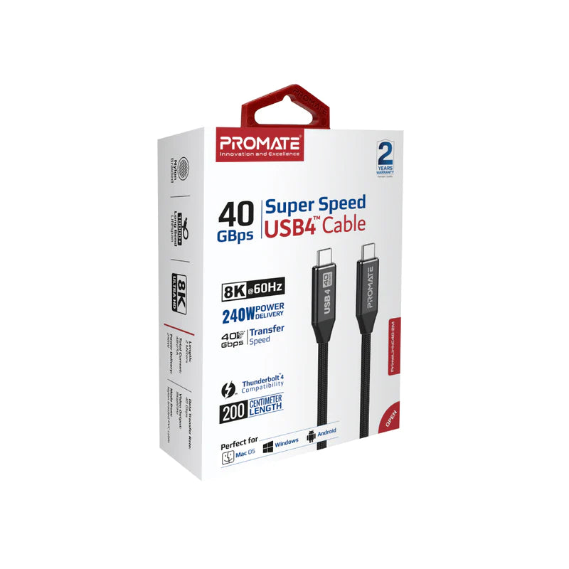 PROMATE 40Gbps SuperSpeed USB4™ Cable