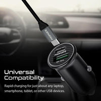 PROMATE Bullet PD60 Car Charger 60W PD & QC3.0 Fast Charge - Black