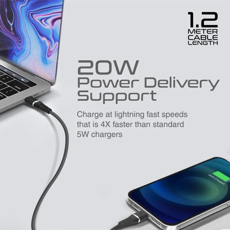 PROMATE 20W Power Delivery USB-C To Apple® Lightning Connector Cable