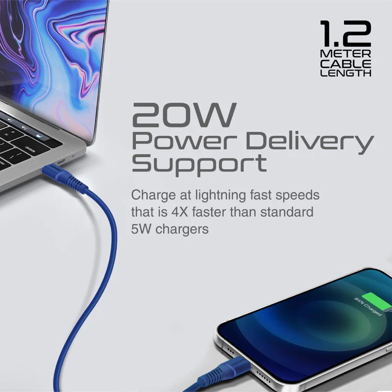 PROMATE 20W Power Delivery USB-C To Apple® Lightning Connector Cable