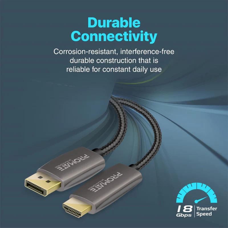 PROMATE 4K@60Hz High-Definition DisplayPort to HDMI Cable