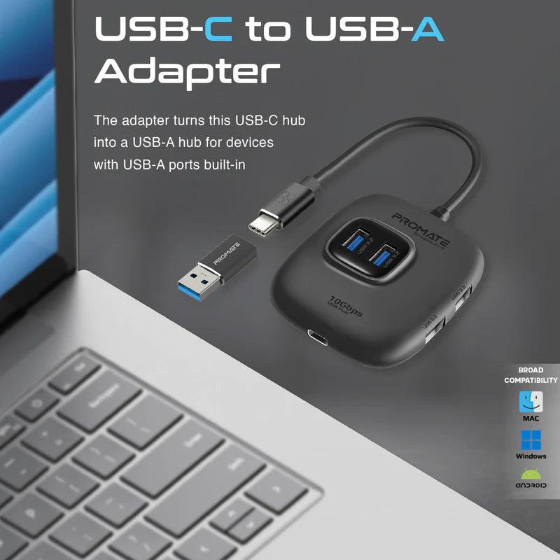 PROMATE SnapHub-4 10Gbps Ultra-Fast USB 3.2 Hub