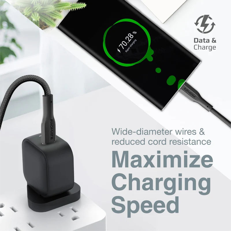 PROMATE XCord-CC High Tensile Strength Data & Charge USB-C Cable