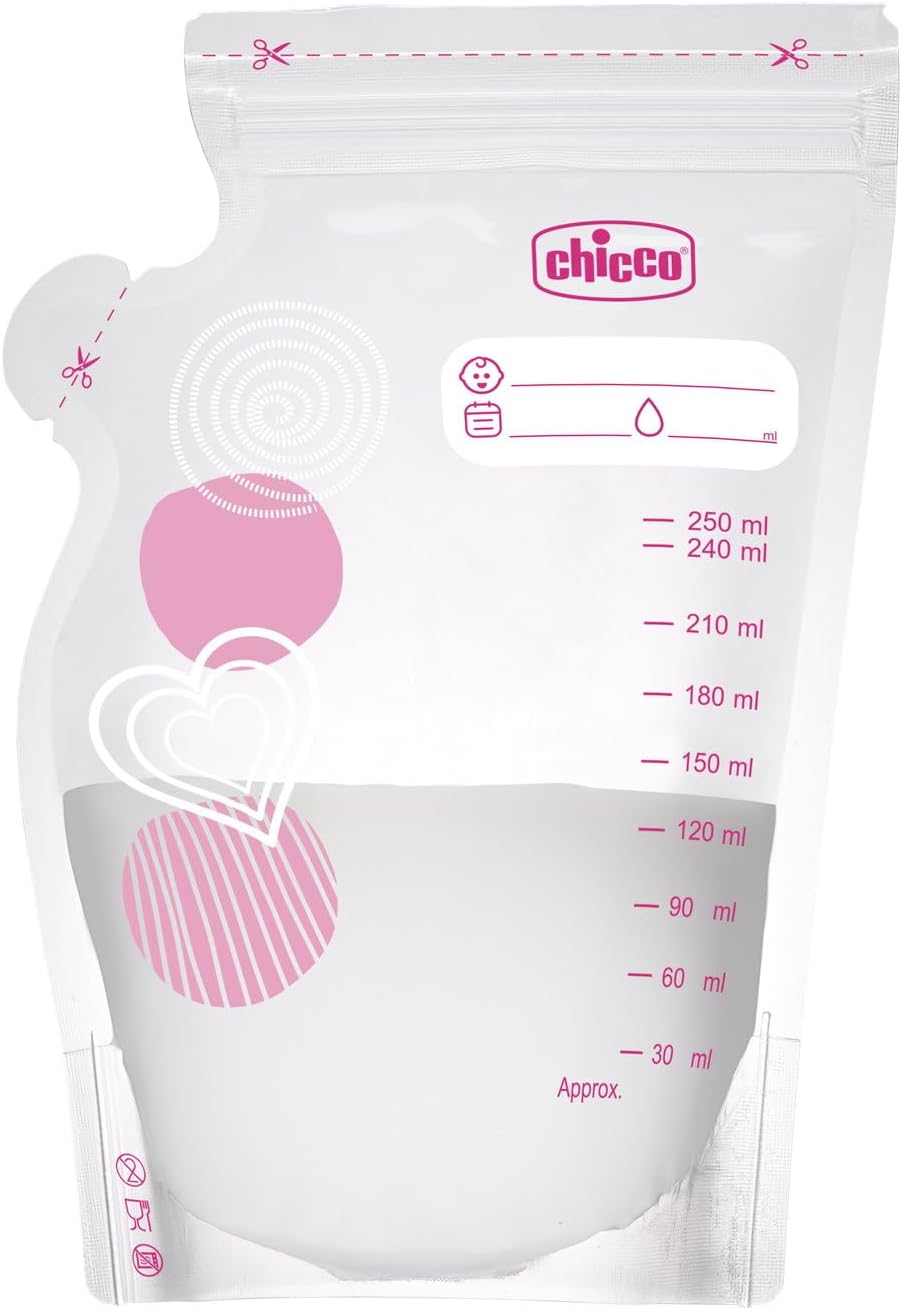 Chicco Breast Milk Storage Bags 30pcs Safe & Leak-Proof Chicco Breast Milk Storage Bags 30pcs Safe & Leak-Proof