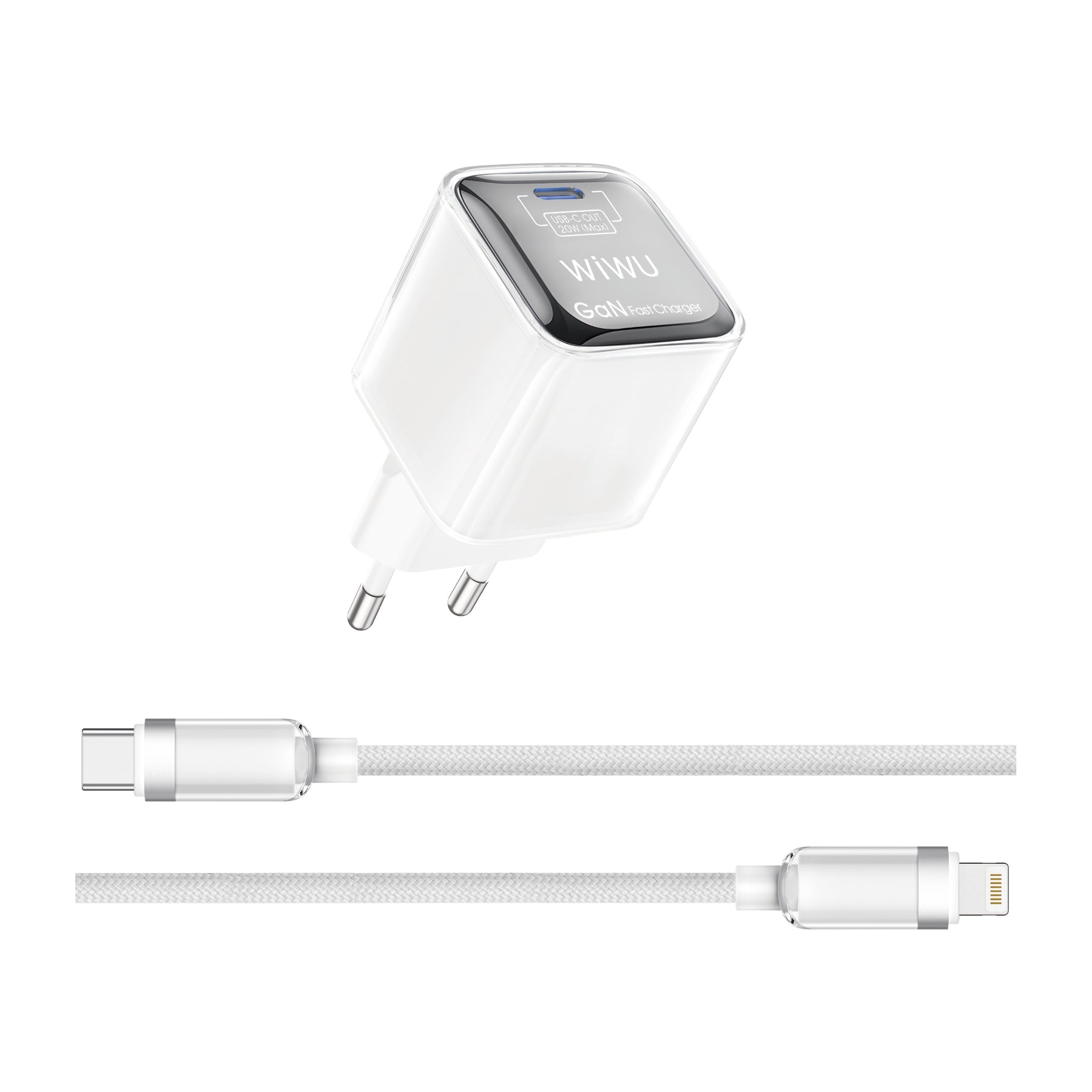 WIWU Jello 20W GaN & Cable Fast & Versatile Charging - White WIWU Jello 20W GaN & Cable Fast & Versatile Charging - White