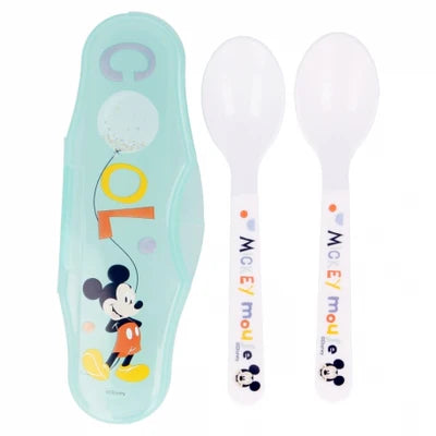 STOR Toddler 2 PCS PP Spoons Travel Set - Cool Like Mickey STOR Toddler 2 PCS PP Spoons Travel Set - Cool Like Mickey