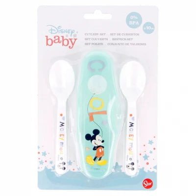 STOR Toddler 2 PCS PP Spoons Travel Set - Cool Like Mickey STOR Toddler 2 PCS PP Spoons Travel Set - Cool Like Mickey