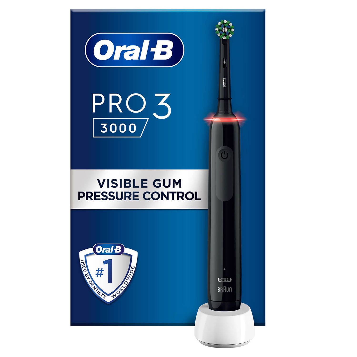 Oral B Pro 3 3000 Electric Toothbrush with Smart Pressure Sensor & 2 Brush Heads