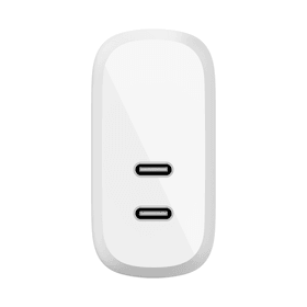 Belkin 40W Dual USB C PD Wall Charger for Fast Charging - White