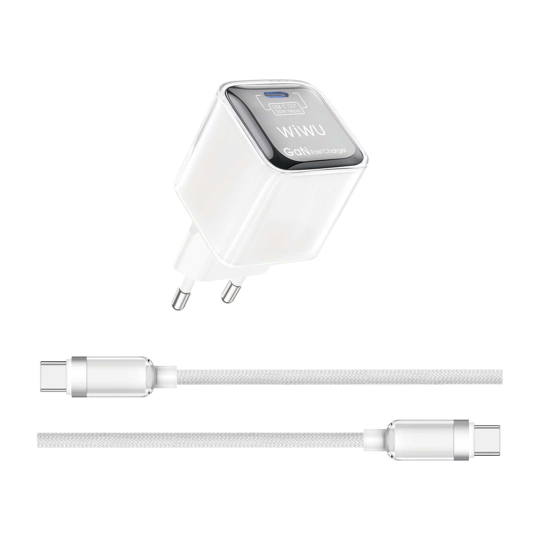WIWU Jello 20W GaN & Cable Fast & Versatile Charging - White WIWU Jello 20W GaN & Cable Fast & Versatile Charging - White