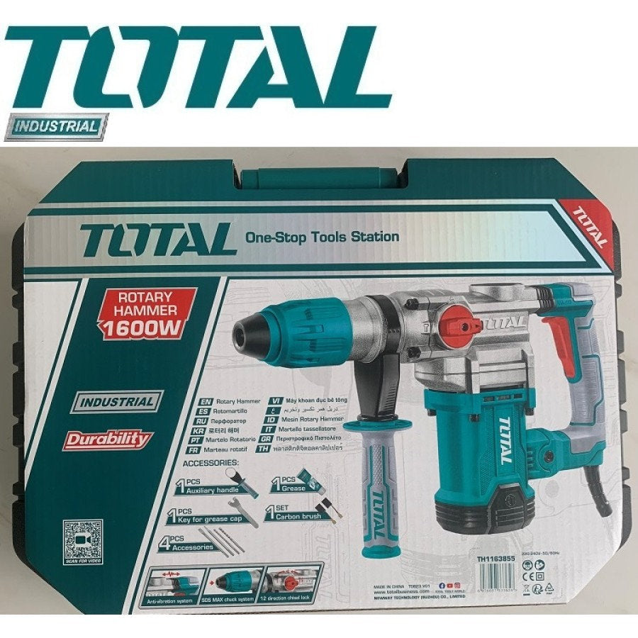 Total 1600W SDS Max Rotary Hammer Heavy-Duty Performance