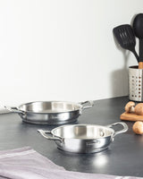 Madame Coco Eva 2-Piece Stainless Steel Shallow Pan Set – Healthy Non-Stick Cookware