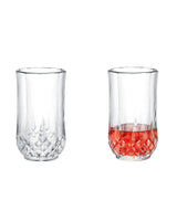 Madame Coco Audrey 4-Piece Tall Liqueur Glass Set by – Crystal-Inspired Triangle Motif Cocktail Glasses