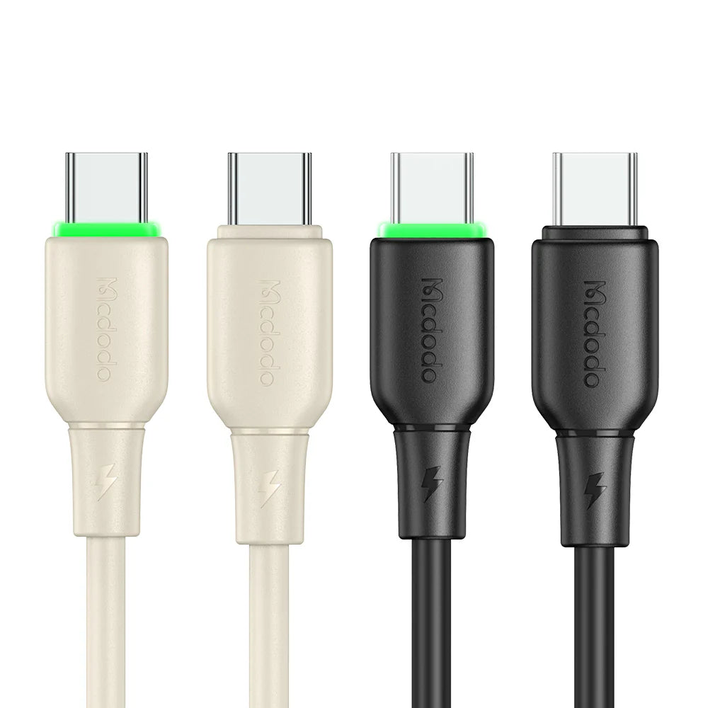 Mcdodo Silicone USB C to USB C 65W Data Cable with LED 1.2m Mcdodo Silicone USB C to USB C 65W Data Cable with LED 1.2m