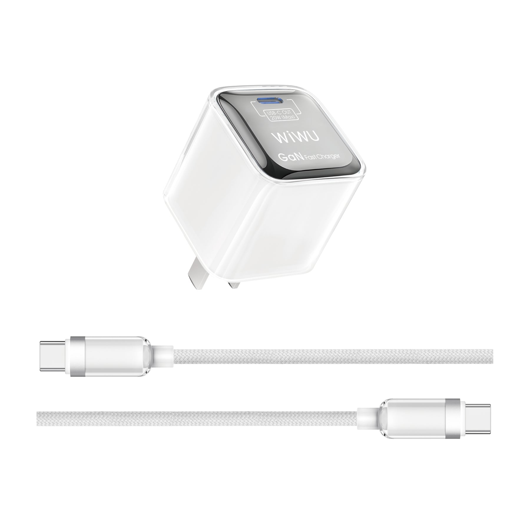 WIWU Jello 20W GaN & Cable Fast & Versatile Charging - White WIWU Jello 20W GaN & Cable Fast & Versatile Charging - White