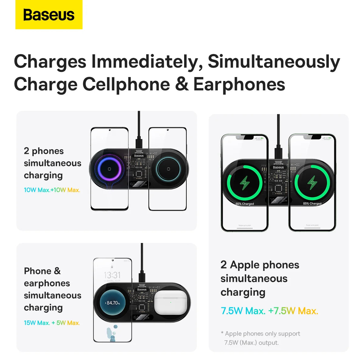 Baseus 2 in 1 Wireless Charger - 20W with LED Display Baseus 2 in 1 Wireless Charger - 20W with LED Display