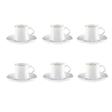 Karaca Volga White 6-Person Coffee Set, 80ml