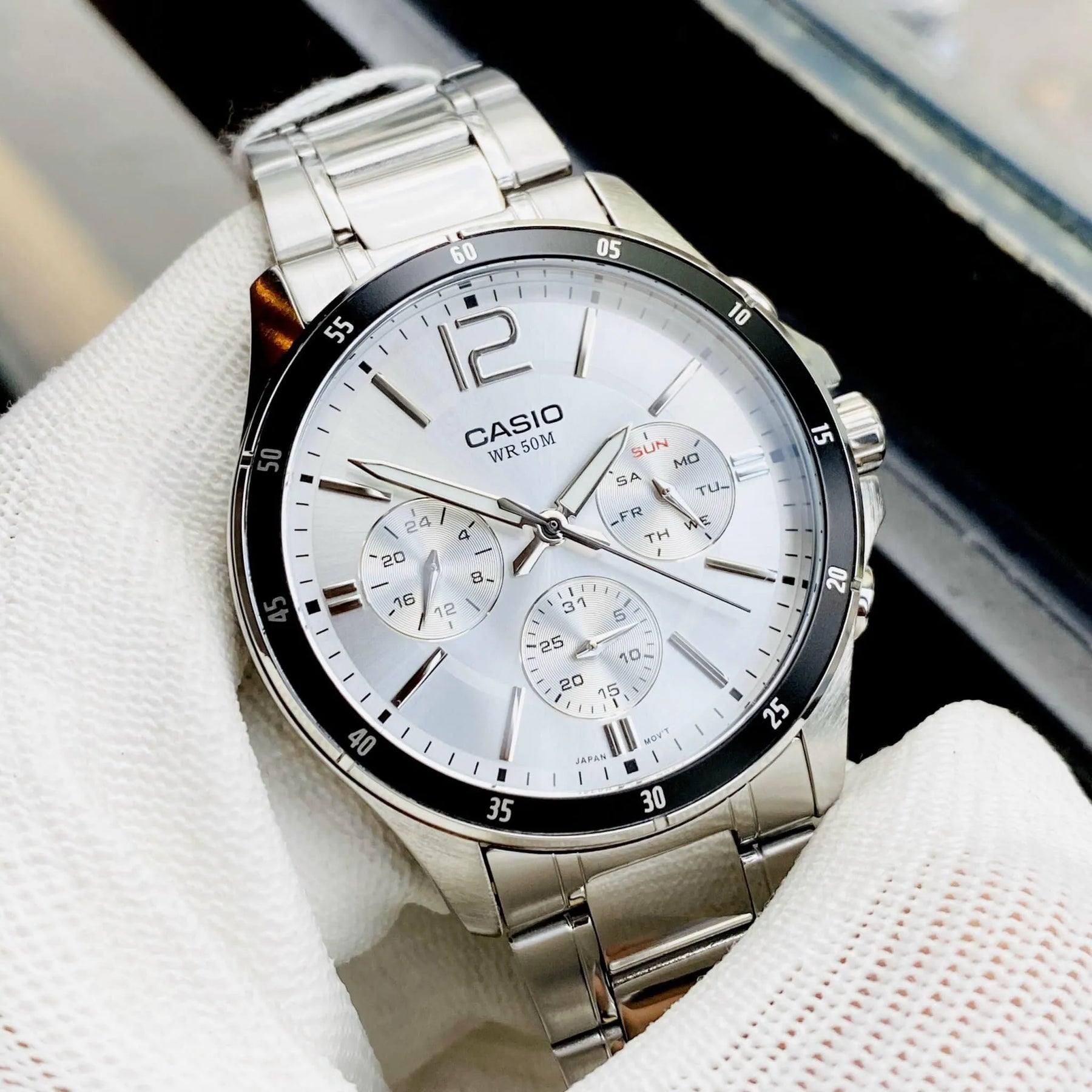 Casio Elegant Multifunction Silver St.Steel Silver Dial for Men Casio Elegant Multifunction Silver St.Steel Silver Dial for Men