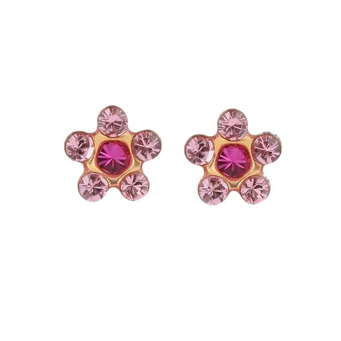 Studex Tiny Tips Fuchsia Flower Earrings 6023 – Safe for Kids