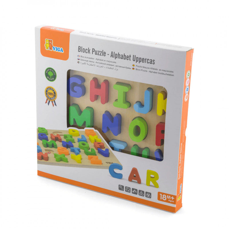 VIGA Block Puzzle - Uppercase Alphabet for Kids VIGA Block Puzzle - Uppercase Alphabet for Kids