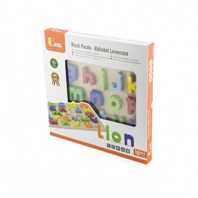 VIGA Alphabet Puzzle - Lowercase Wooden Learning Toy