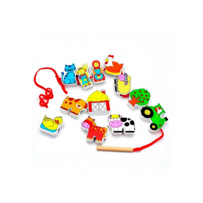 VIGA Lacing Blocks - Farm Design for Kids VIGA Lacing Blocks - Farm Design for Kids