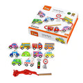 VIGA Lacing Blocks - Transportation Design for Kids