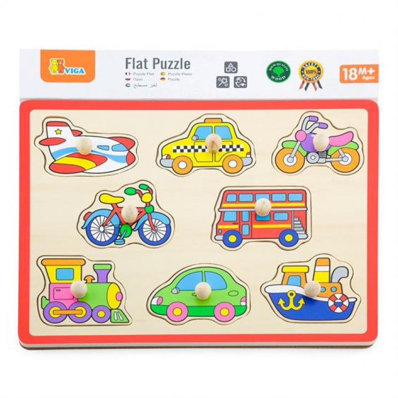 VIGA Flat Puzzle Transports for Kids