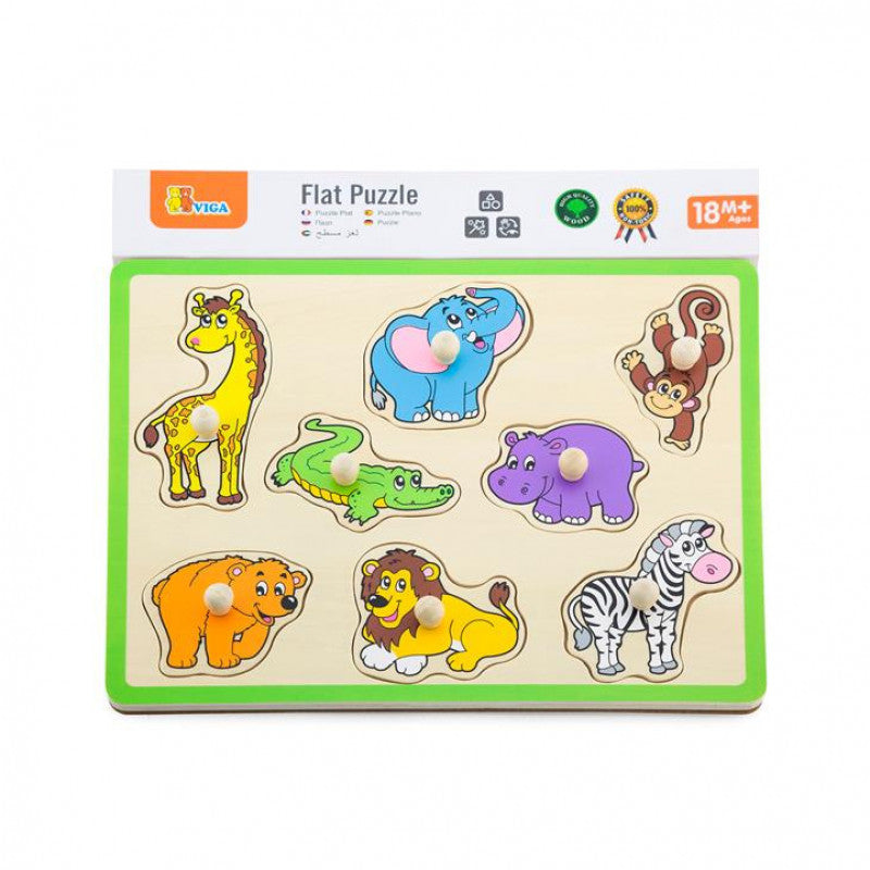 VIGA Flat Puzzle Wild Animals Design for Kids