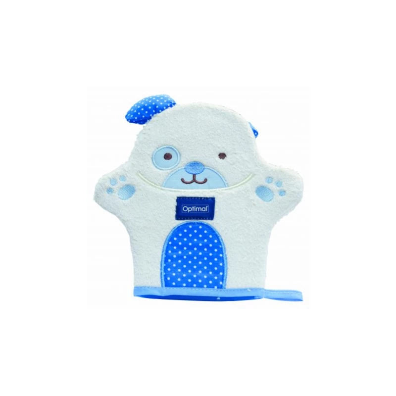 Optimal Baby Bath Glove Scrubber Blue | Soft & Safe Baby Bath Mitt