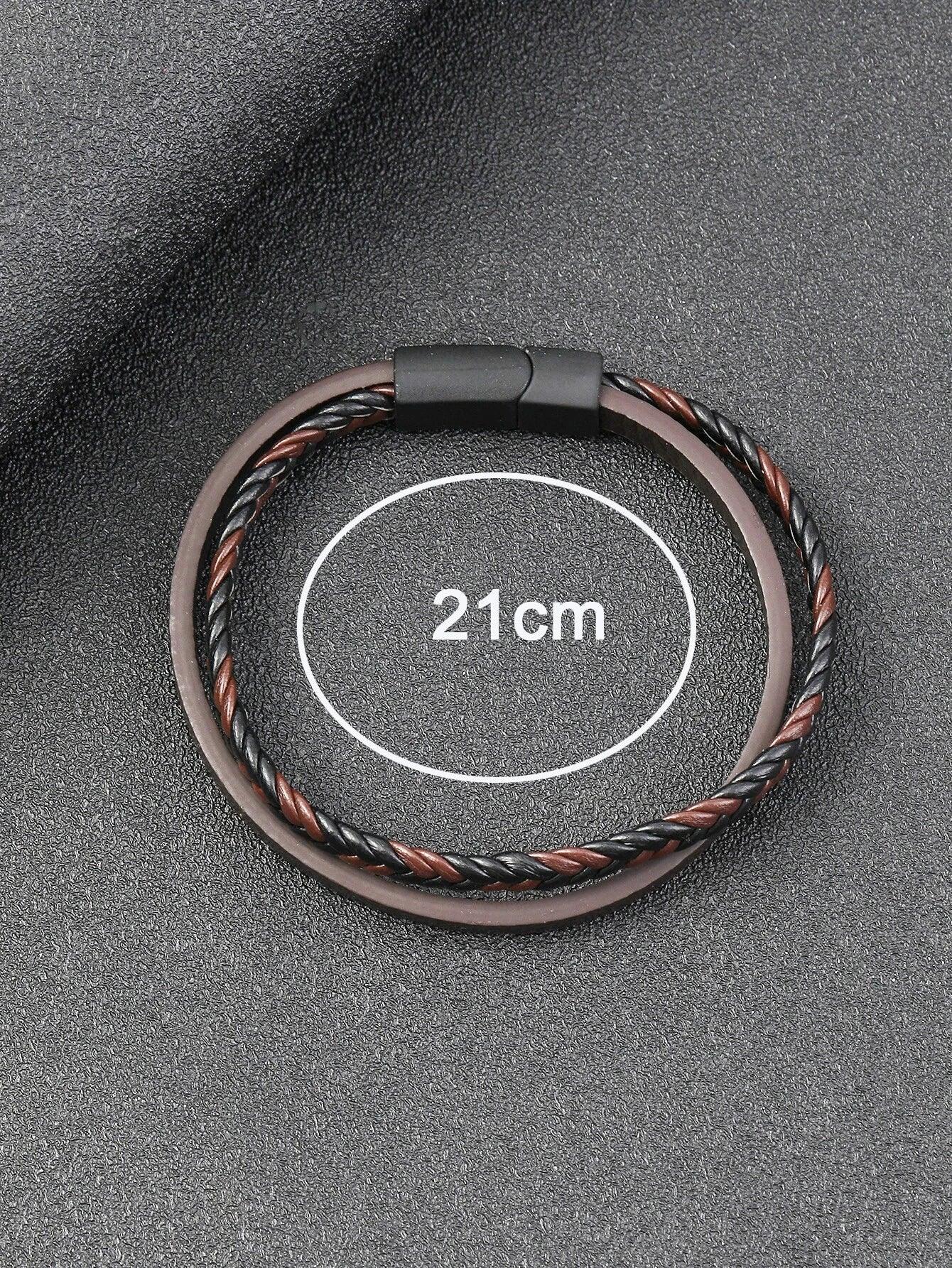 Fashionable And Popular Men Braided Detail Bracelet PU For Jewelry Gift And For A Stylish Look