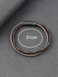 Fashionable And Popular Men Braided Detail Bracelet PU For Jewelry Gift And For A Stylish Look