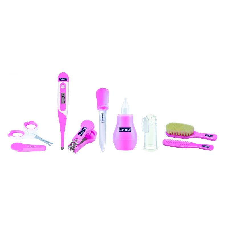 مجموعة العناية بالطفل – 8 قطع، زهري | Optimal Baby Care