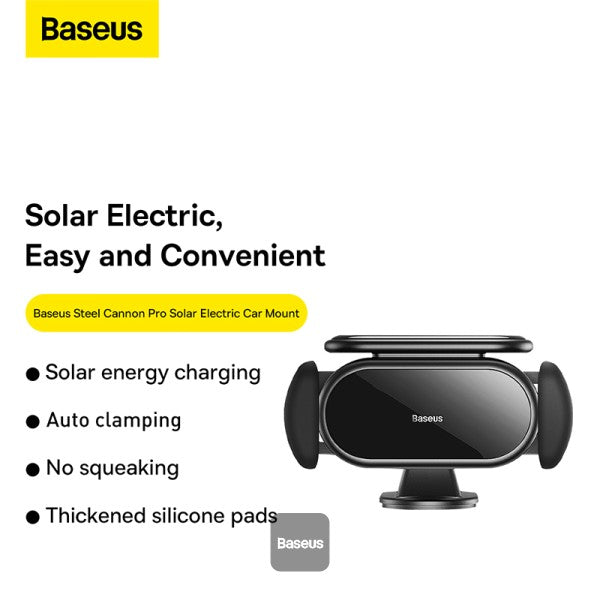 Baseus Steel Cannon pro Solar Electric Car Mount - Black Baseus Steel Cannon pro Solar Electric Car Mount - Black