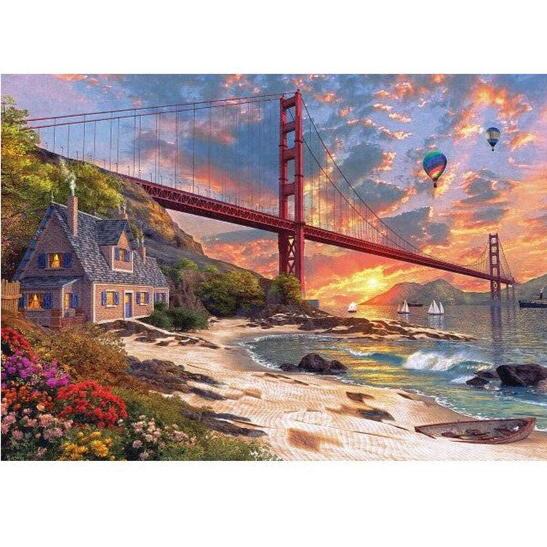 KS Games Puzzle Sunset At Golden Gate 500 Piece Challenge