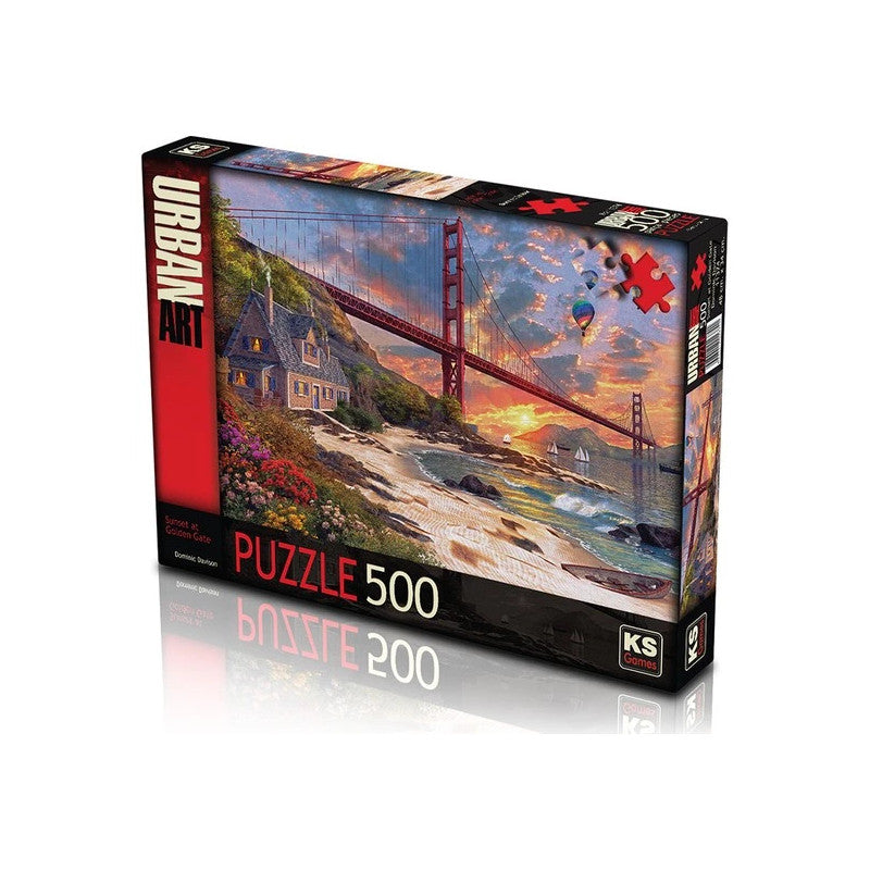 KS Games Puzzle Sunset At Golden Gate 500 Piece Challenge