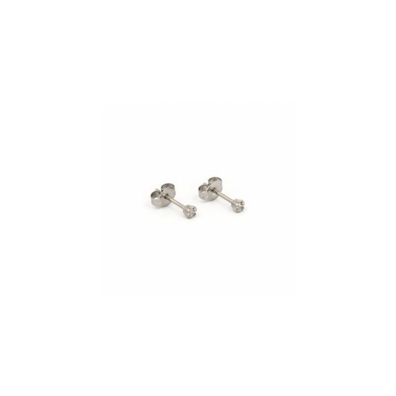 Studex 2MM Cubic Zirconia Stainless Steel Earrings