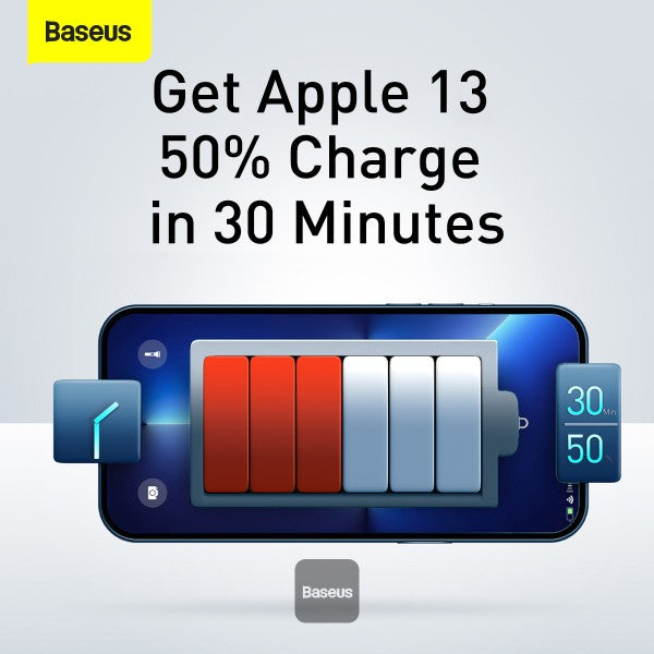 Baseus Compact Quick Charger 30W 3A USB Type-C + 2x USB