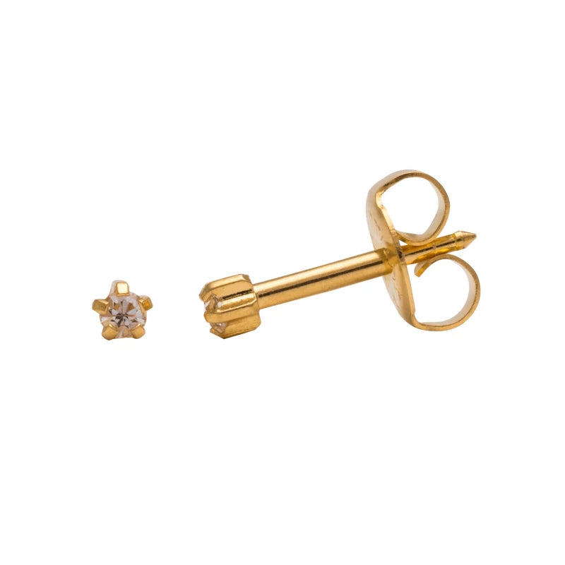 Studex Mini Tiffany April Crystal Gold Plated Ear Studs