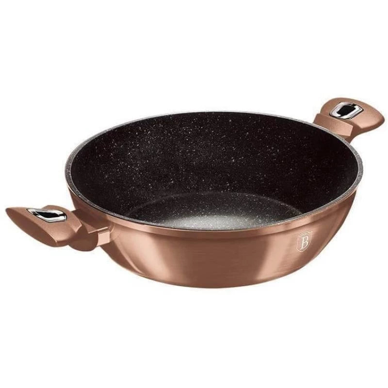 Berlinger Haus 28cm Metallic Shallow Pot with Lid – Rose Gold