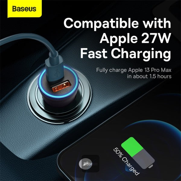 Baseus Golden Contactor Max 60W Fast Car Charger USB + USB-C Baseus Golden Contactor Max 60W Fast Car Charger USB + USB-C