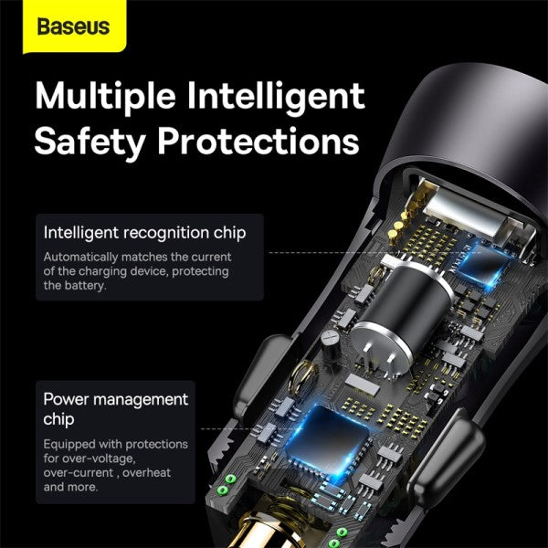 Baseus Golden Contactor Max 60W Fast Car Charger USB + USB-C Baseus Golden Contactor Max 60W Fast Car Charger USB + USB-C