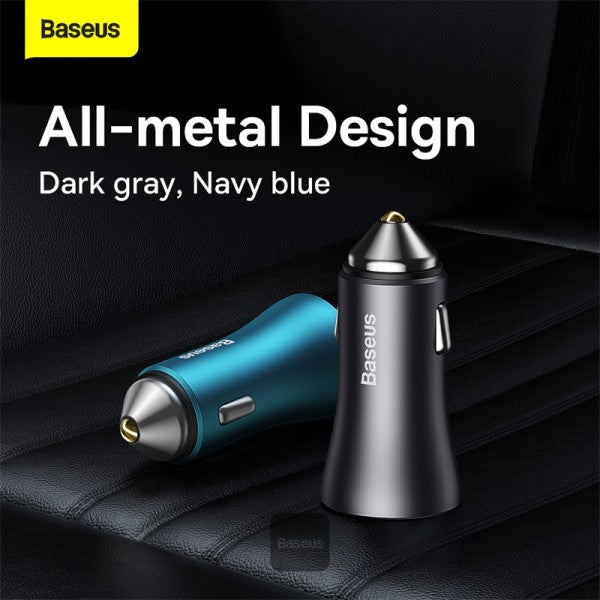 Baseus Golden Contactor Max 60W Fast Car Charger USB + USB-C Baseus Golden Contactor Max 60W Fast Car Charger USB + USB-C