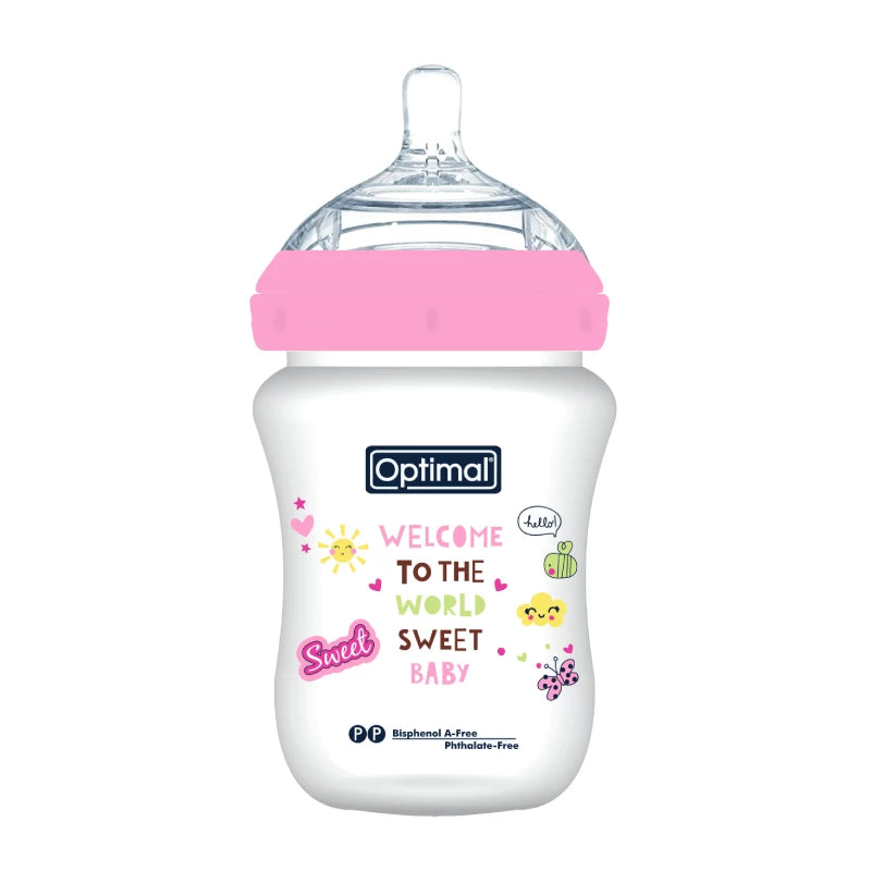 Optimal Wide-Neck Baby Bottle 300ml – Safe & Colorful +0 Optimal Wide-Neck Baby Bottle 300ml – Safe & Colorful +0