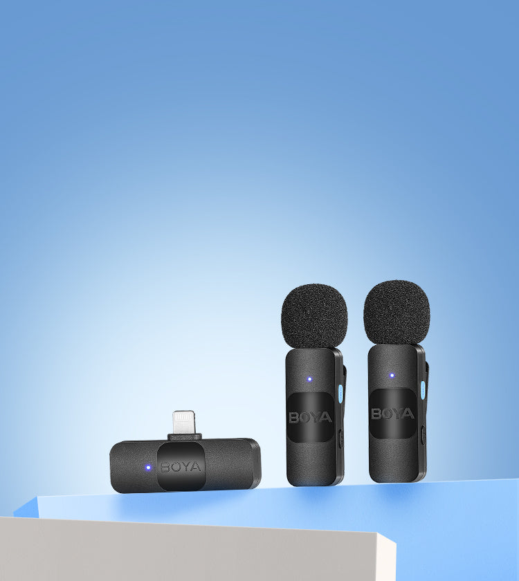 BOYA Ultracompact 2.4GHz Wireless Microphone System for iPhone (Two MIc) - Black BOYA Ultracompact 2.4GHz Wireless Microphone System for iPhone (Two MIc) - Black