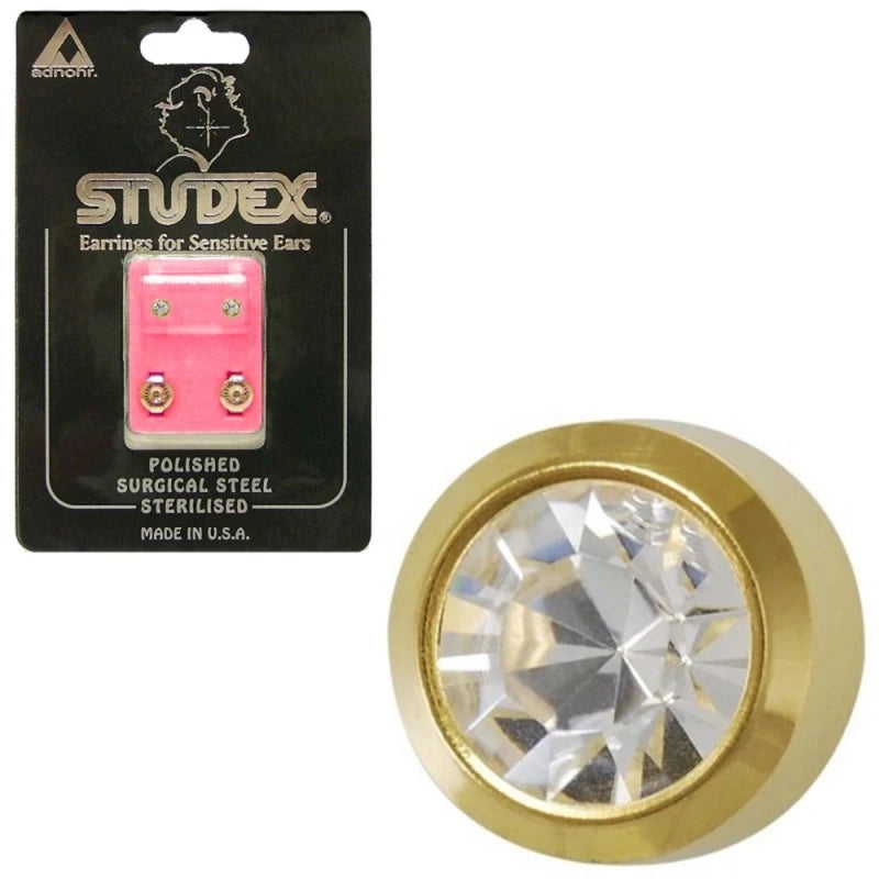 STUDEX Mini Bezel Gold Crystal Earrings