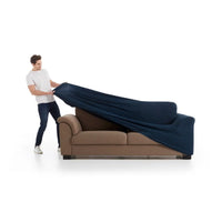 ARMN Milos 2-Seater Sofa Cover – Blue, Stretch & Washable