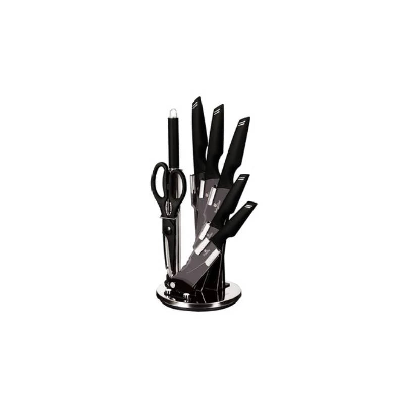 Berlinger Haus 8-Piece Knife Set – Black Silver